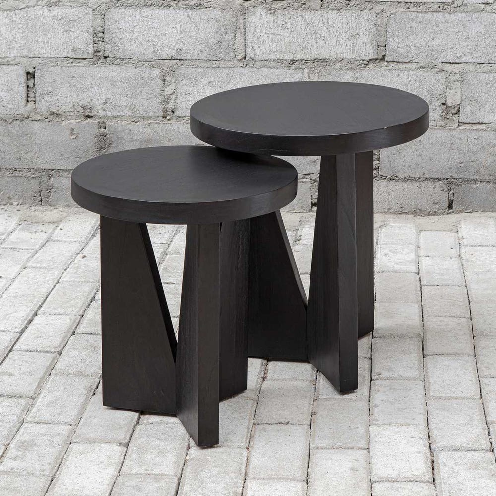 Nadette Nesting Tables, Espresso, S/2