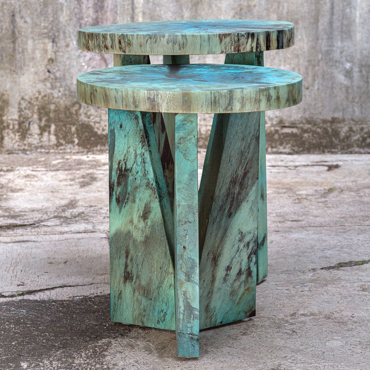 Nadette Nesting Tables, Blue, S/2 – Furniture by Uttermost | Sutter & Vale