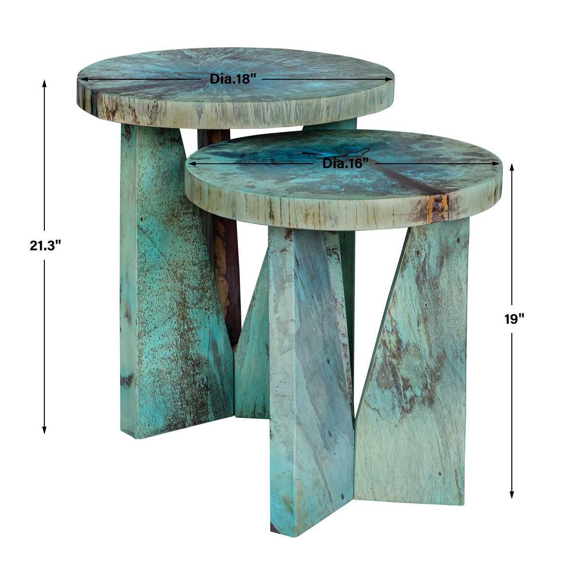 Nadette Nesting Tables, Blue, S/2 – Furniture by Uttermost | Sutter & Vale