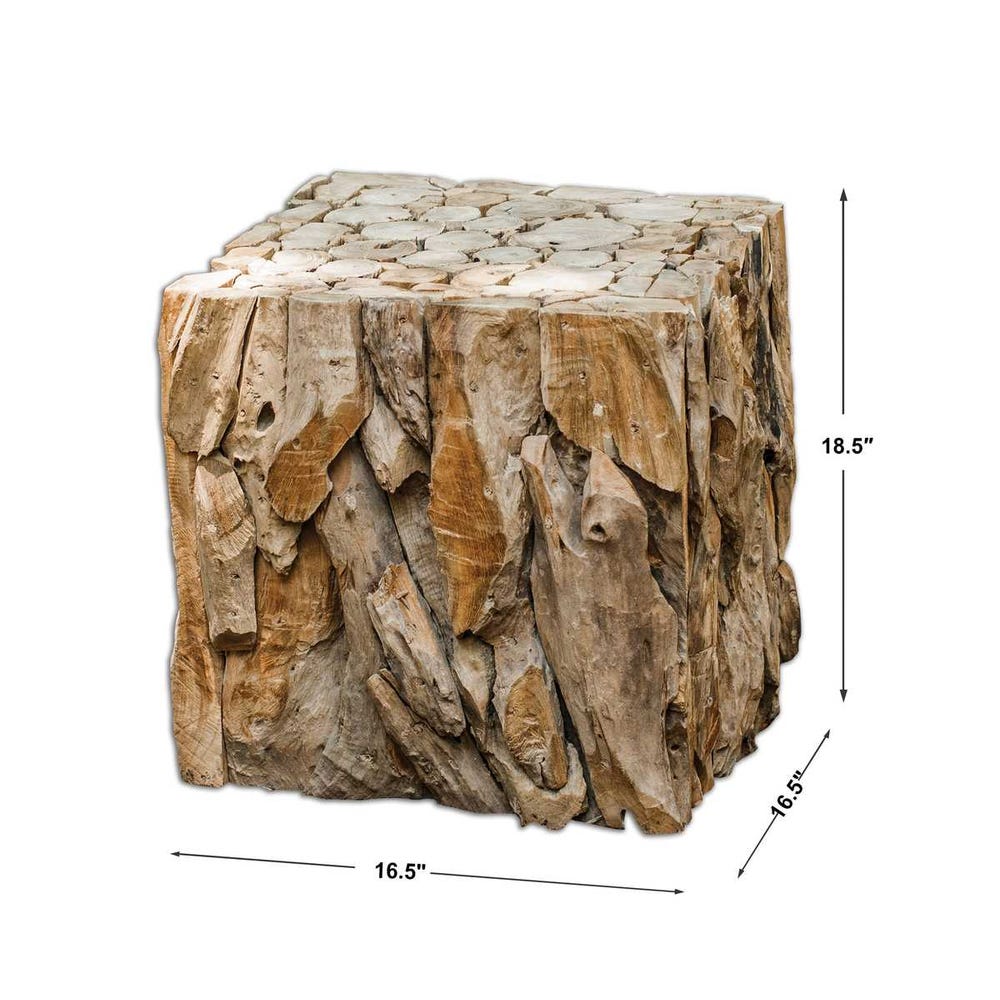 Teak Root Bunching Cube, Natural