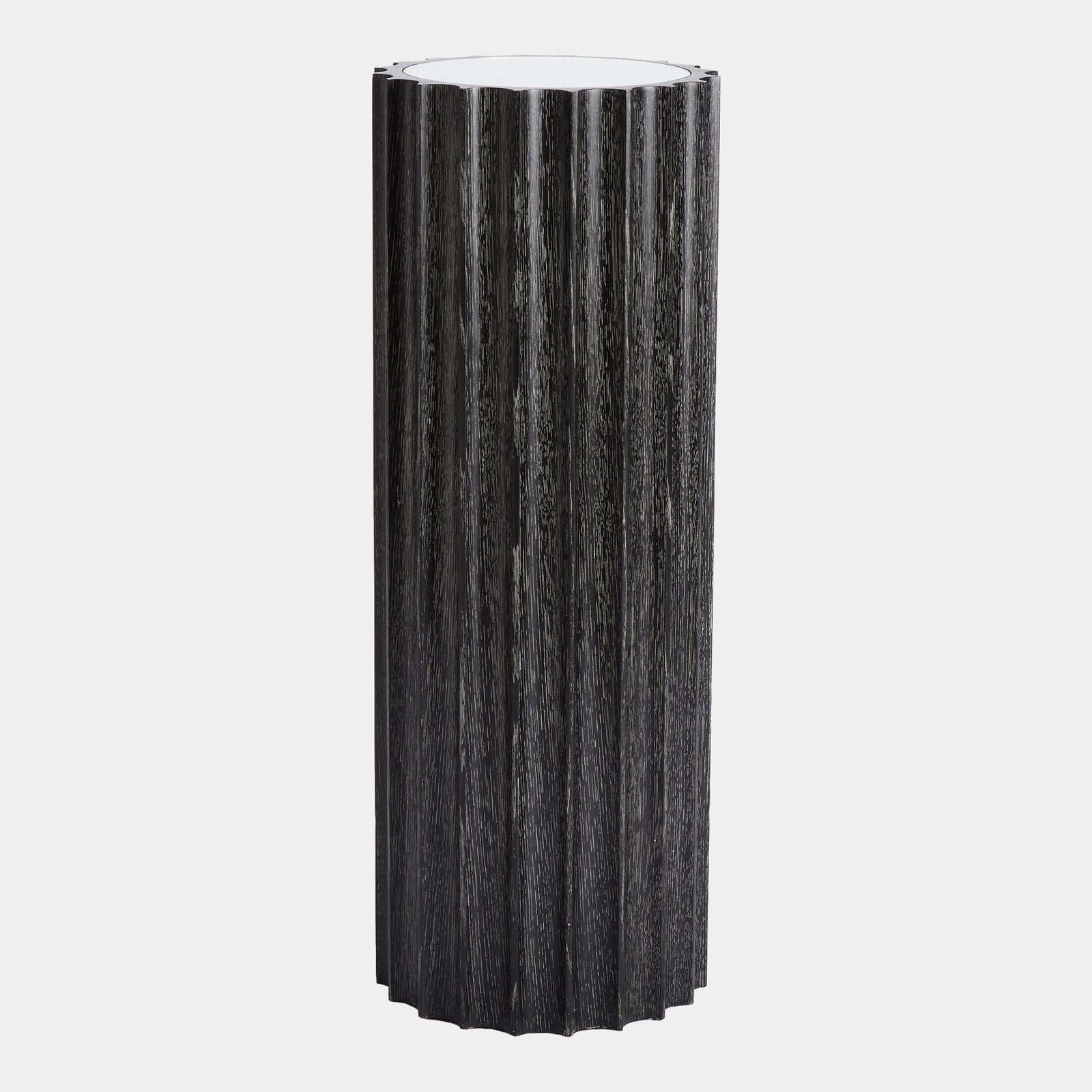 Reflective Column Pedestal-Black Cerused Oak