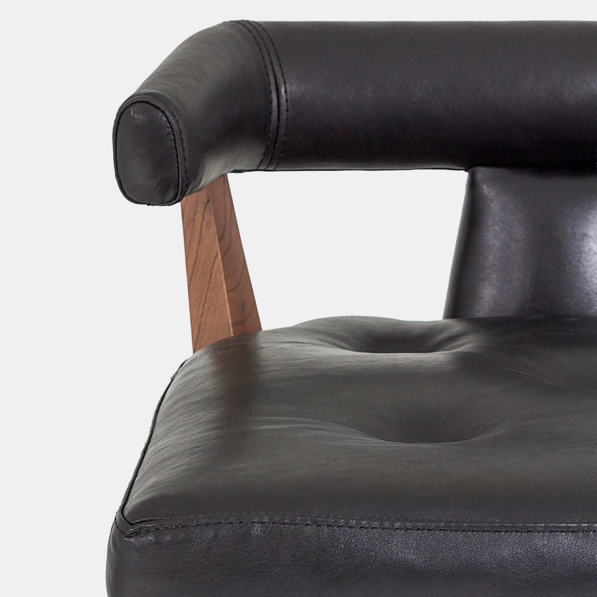 Moderno Barstool-Black Marble Leather