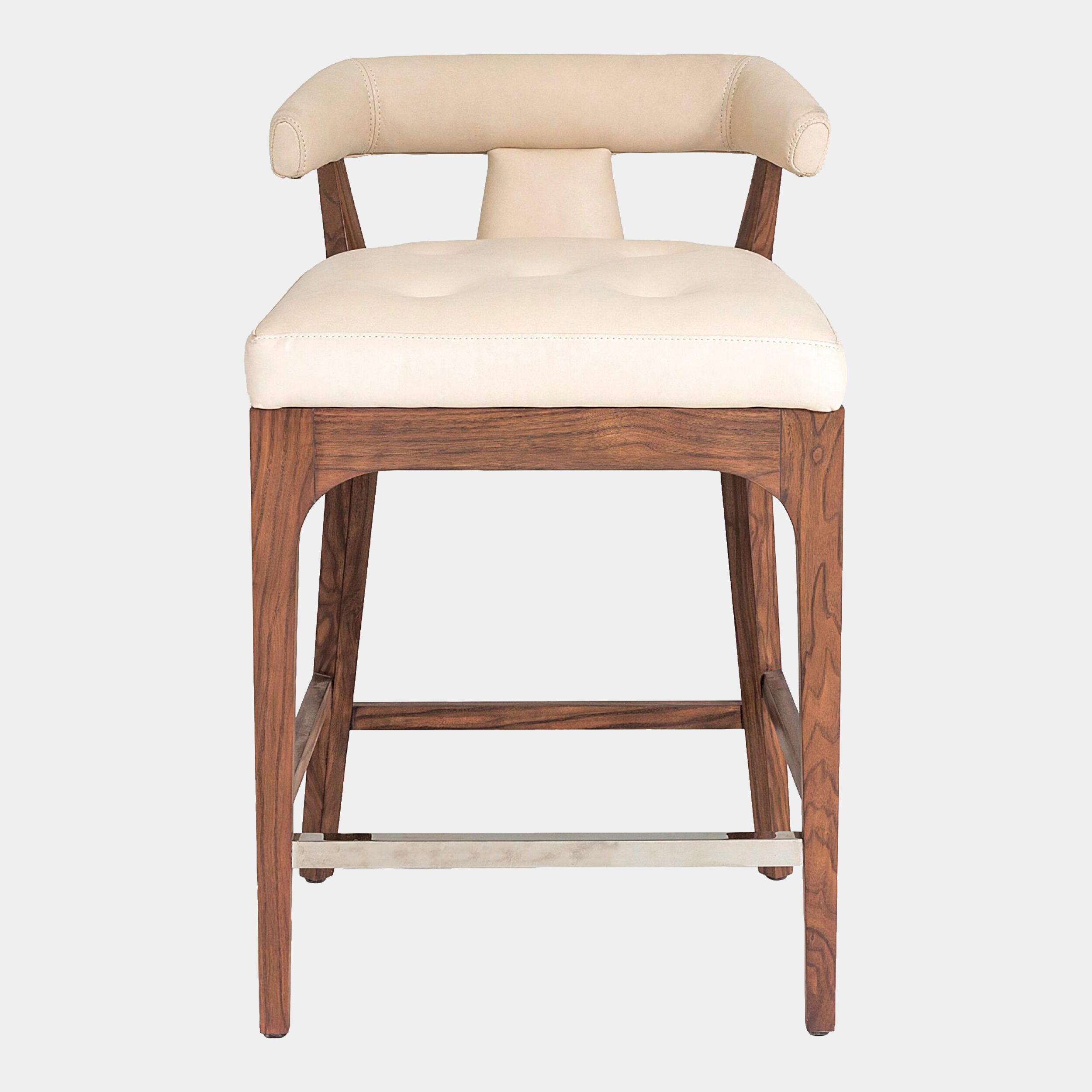 Moderno Counter Stool-Ivory Marble Leather
