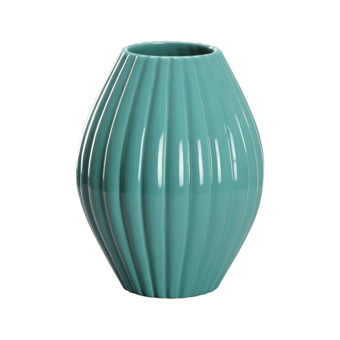 Aubrey Vase - Teal (Short) in 10 / Ceramic/Porcelain - Chelsea House