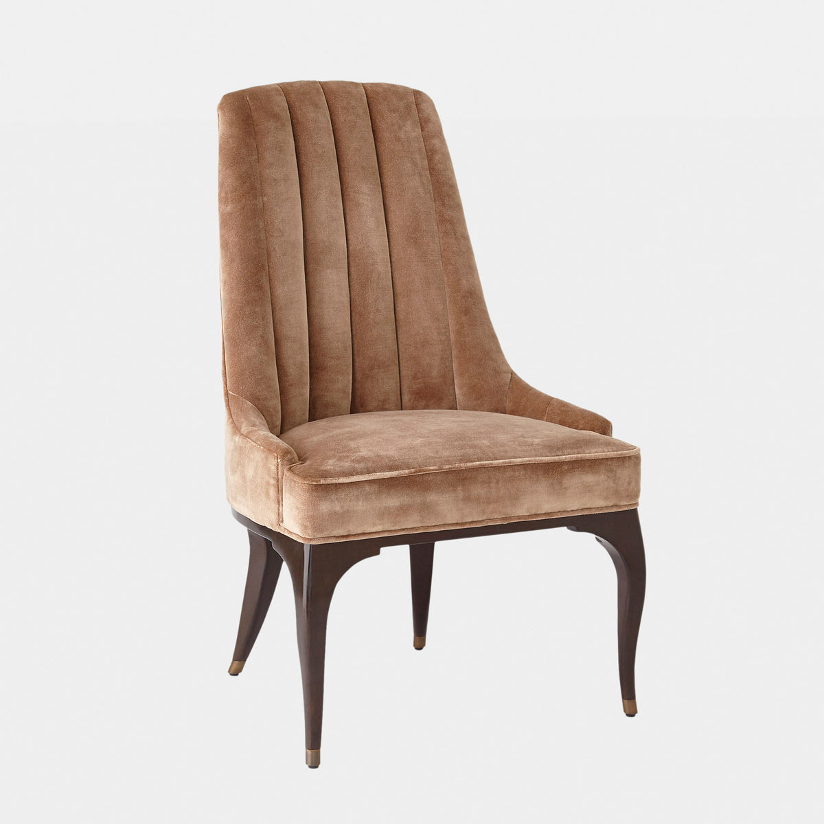 Douglas Channel Tufted Dining Chair-Mushroon