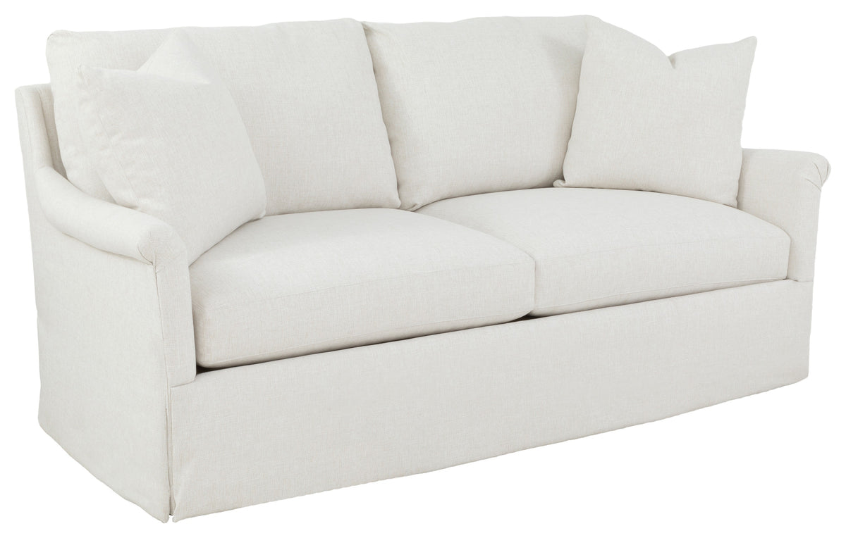Olivia 80" Rolled Pleated  Arm Skirted Sofa (2730-80-W) - Fairfield Chair