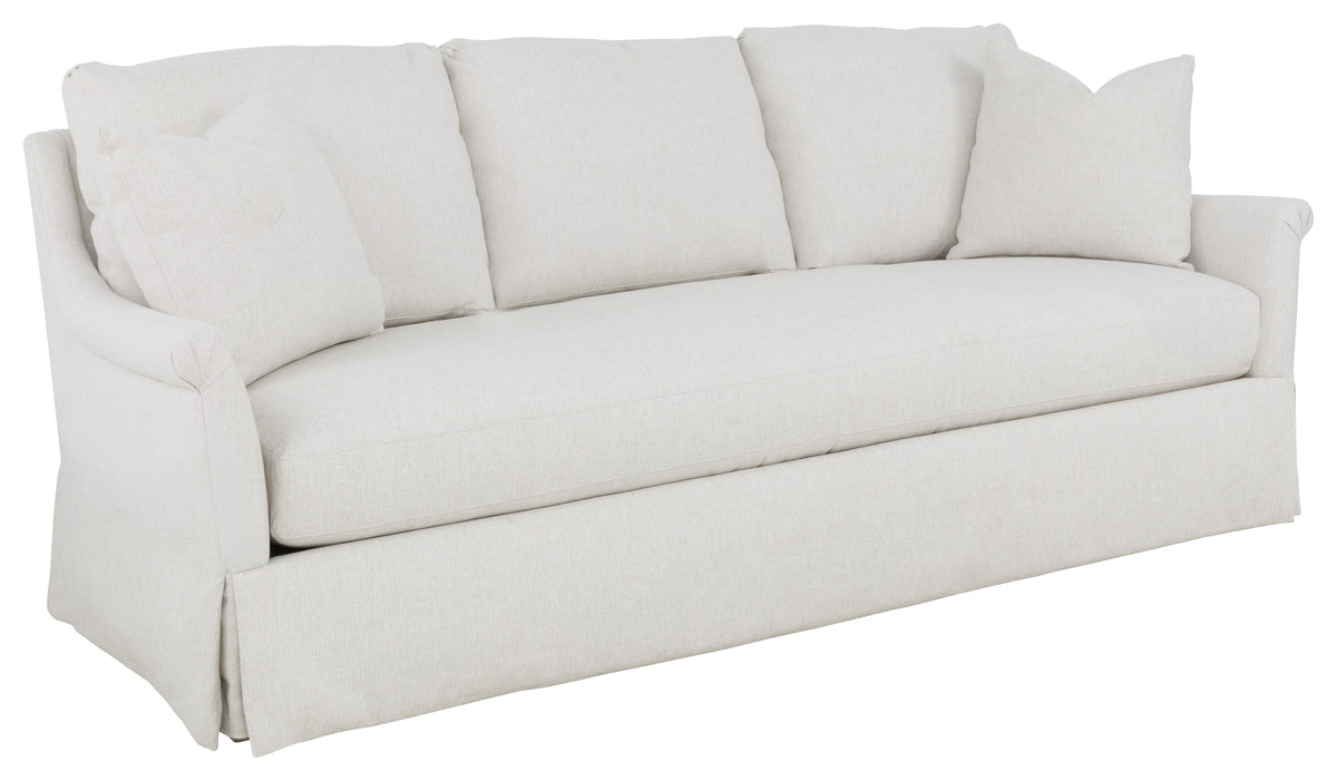 90" Rolled Pleated Arm Skirted Sofa (2732-50-W) - Fairfield Chair