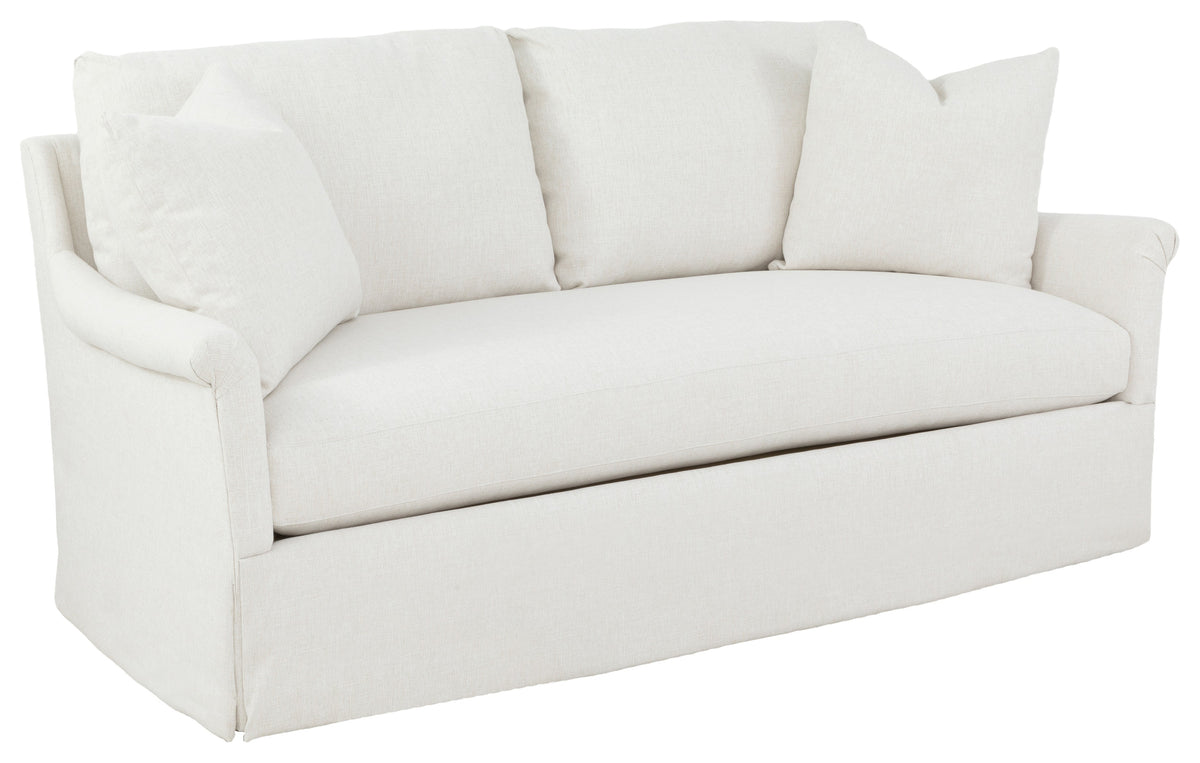 80" Rolled Pleated Arm Skirted Sofa (2732-80-W) - Fairfield Chair