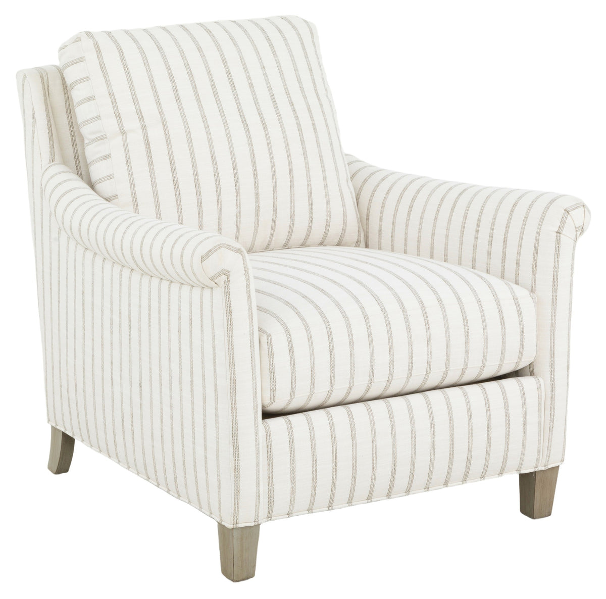 Leather Rolled Pleated  Arm Lounge Chair (L-2734-01) - Fairfield Chair