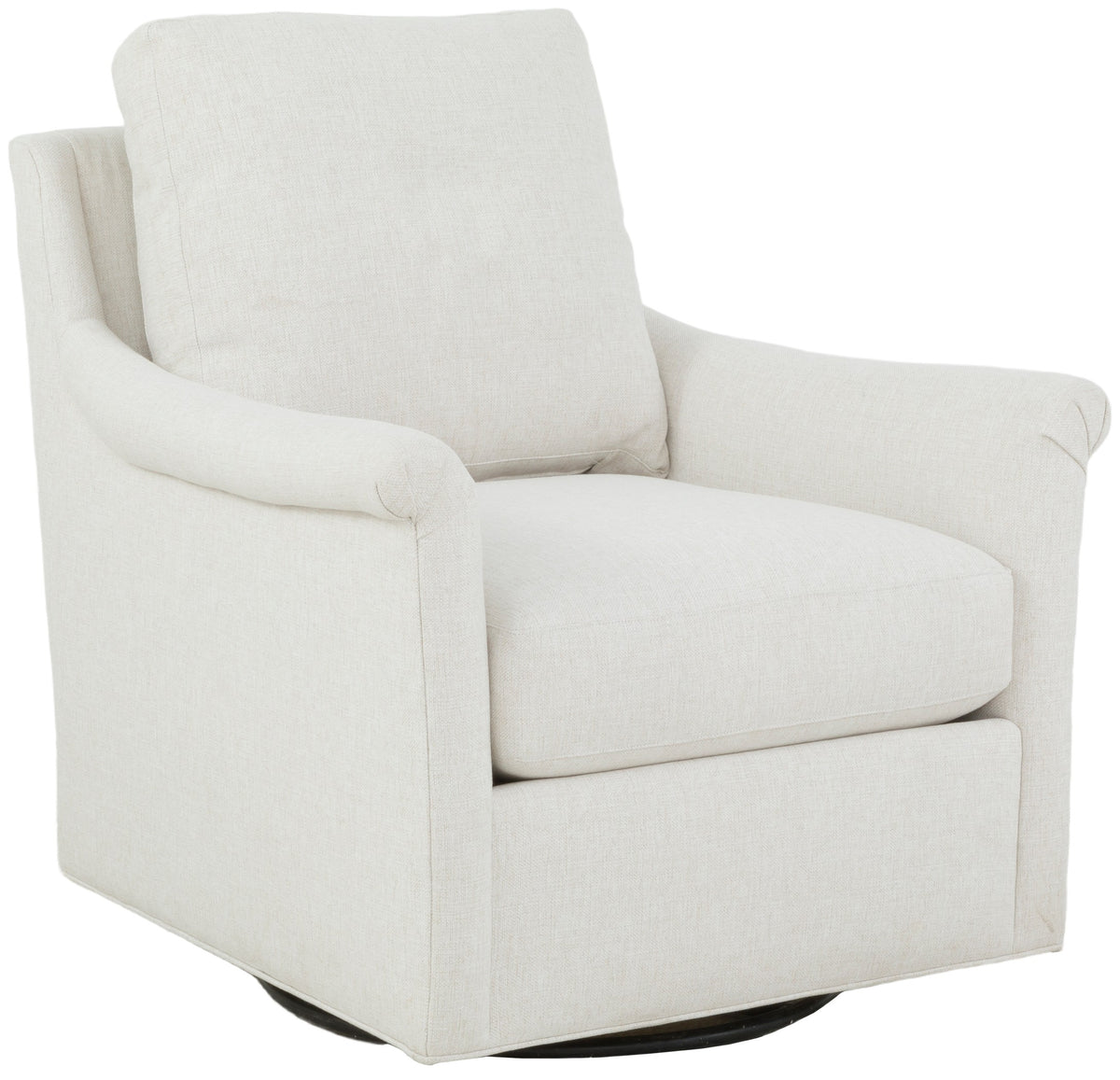 Leather Rolled Pleated Arm Swivel Chair (L-2734-31) - Fairfield Chair
