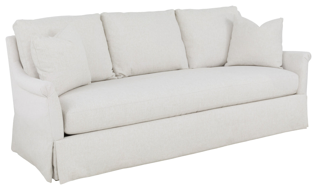 90" Rolled Pleated Arm Skirted Sofa (2739-50-W) - Fairfield Chair