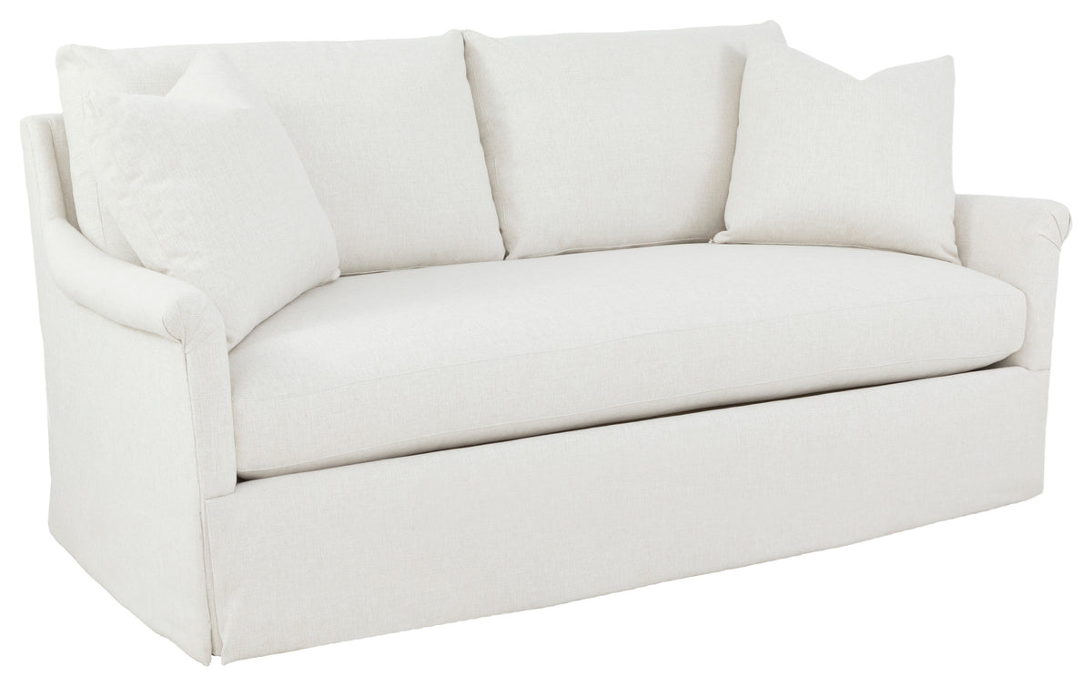 80" Rolled Pleated Arm Skirted Sofa (2739-80-W) - Fairfield Chair