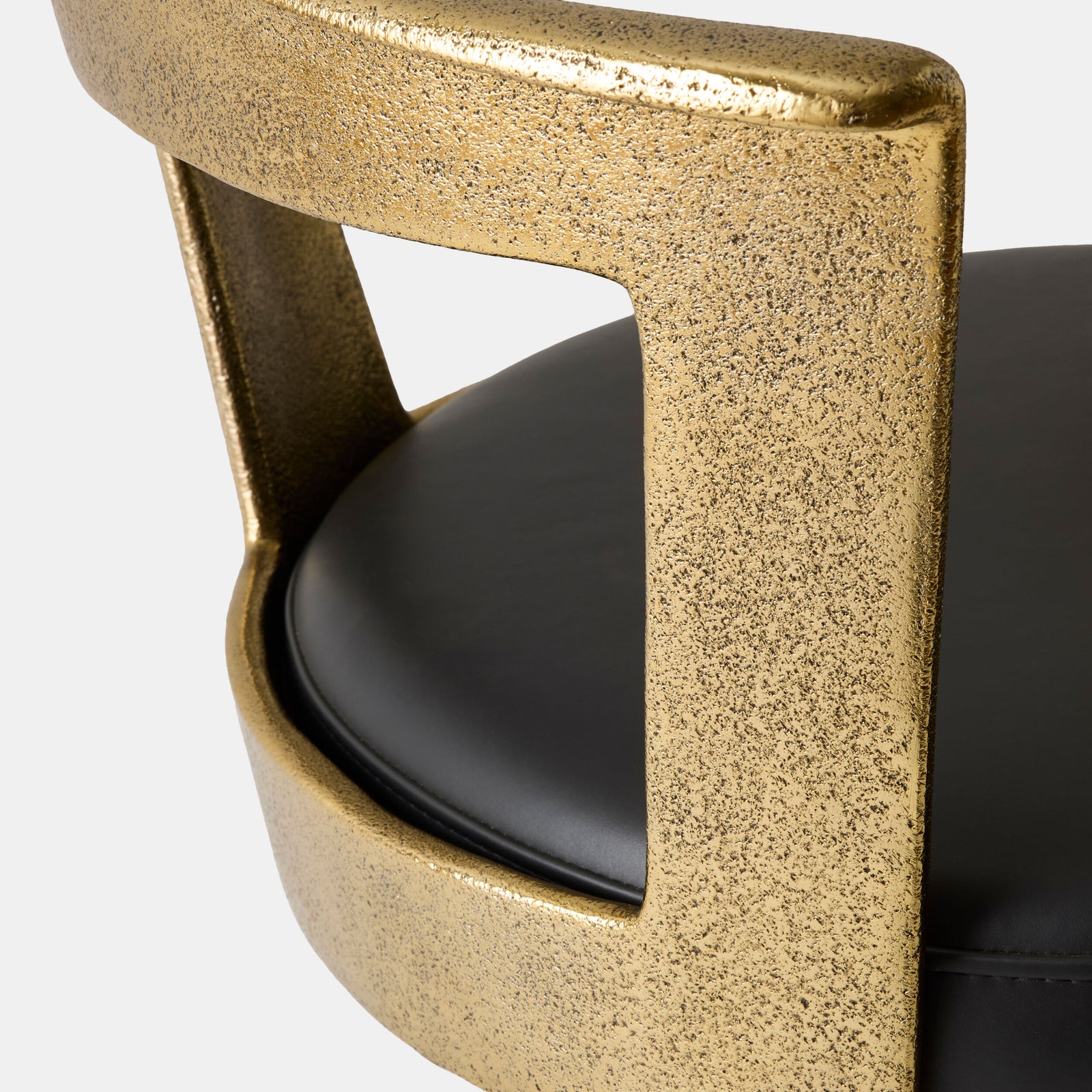 Metro Chair-Textured Gold with Leather