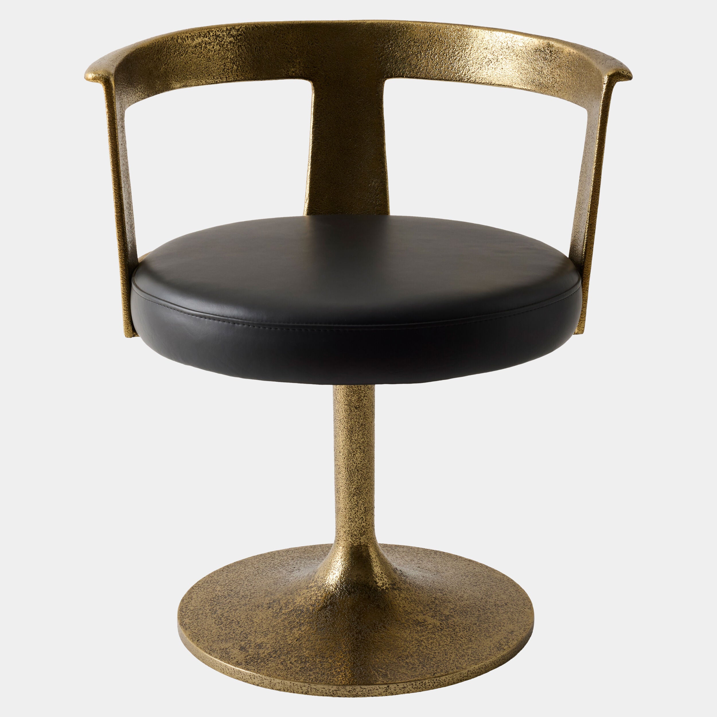 Metro Chair-Textured Gold with Leather