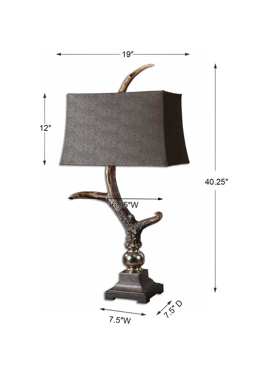 Stag Horn Table Lamp, Dark