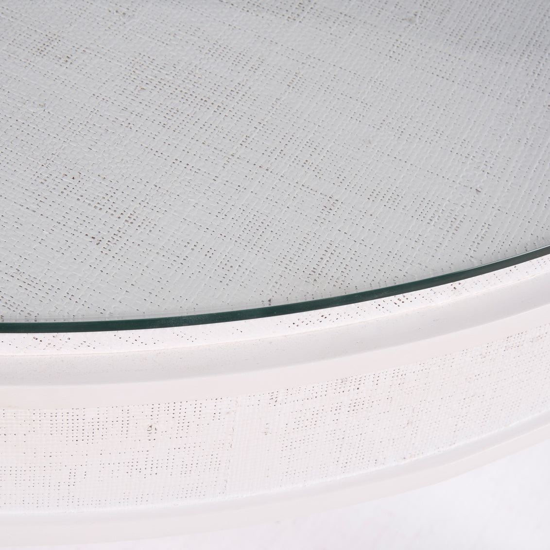 Yangon Hall Table - White in White/Gold / Raffia - Chelsea House