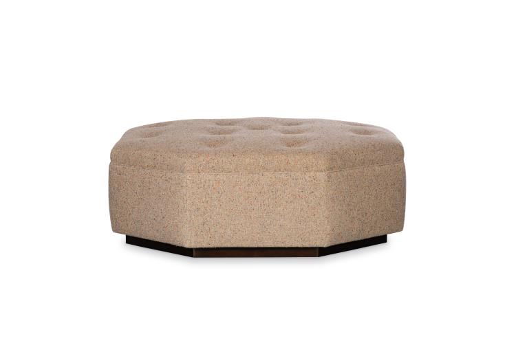 Dominique Wood Base Cocktail Ottoman