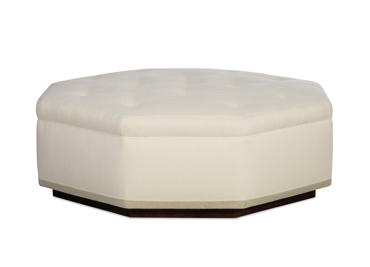 Dominique Wood Base Cocktail Ottoman