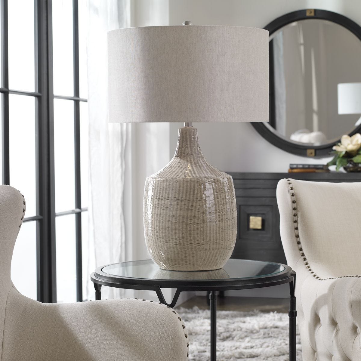 Felipe Table Lamp, Light Gray – Lamps by Uttermost | Sutter & Vale