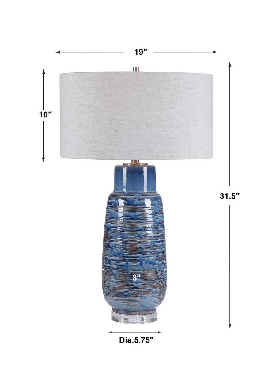 Magellan Table Lamp, Blue – Lamps by Uttermost | Sutter & Vale