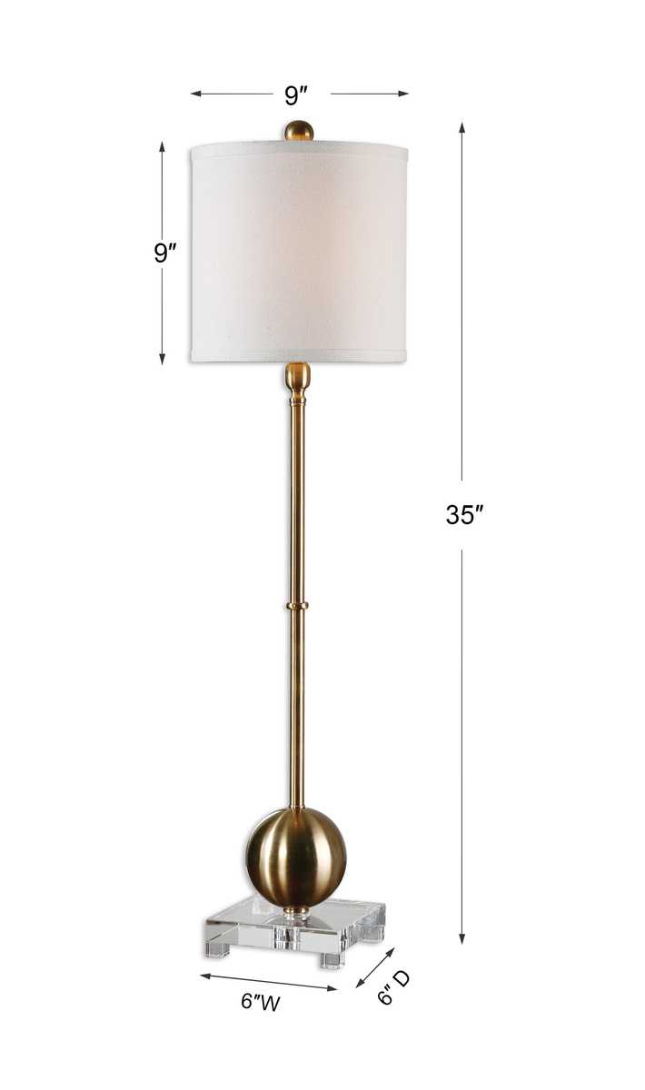 Laton Buffet Lamp, Brass