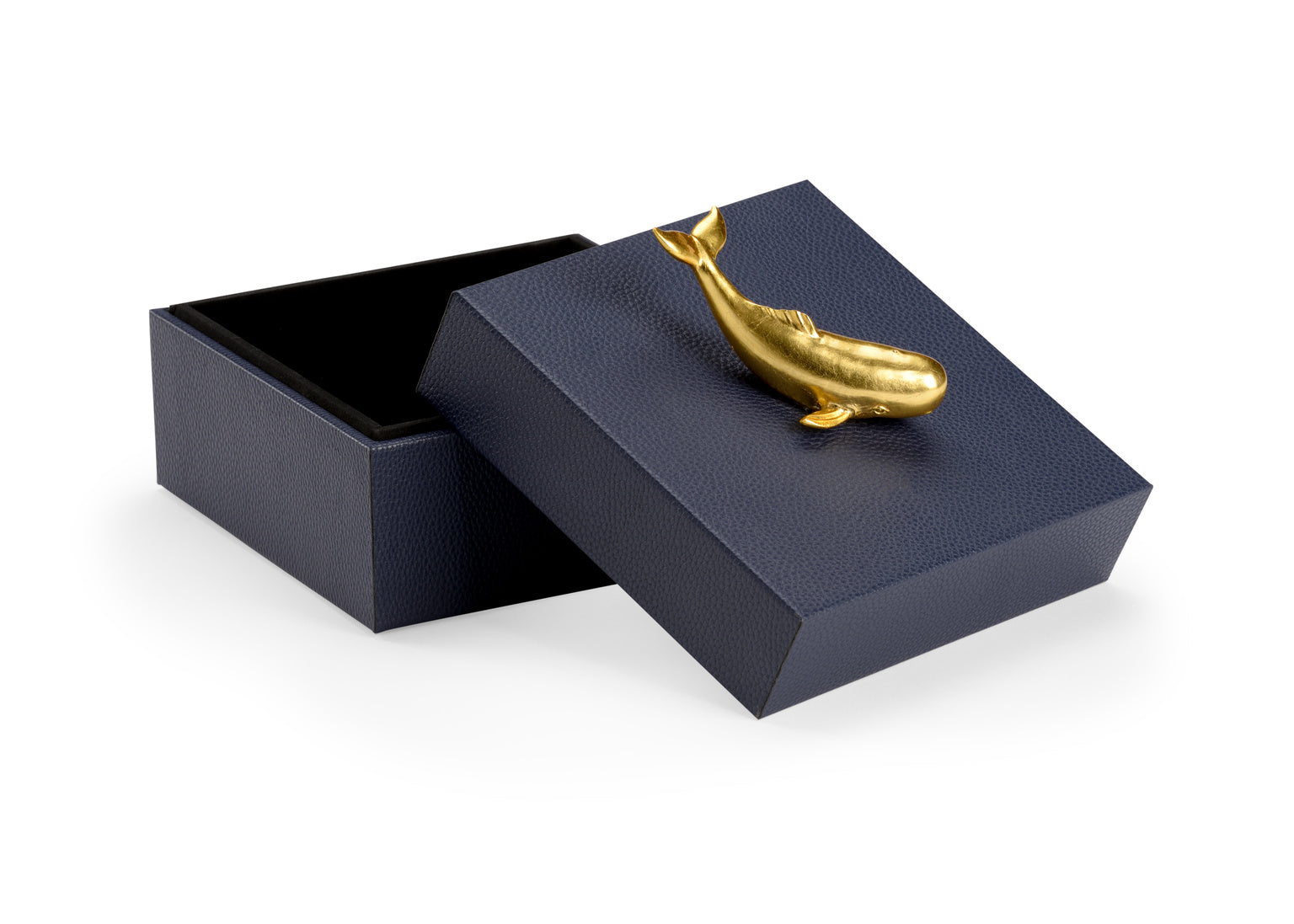 William Whale Box - Navy in 7 / Leather - Chelsea House