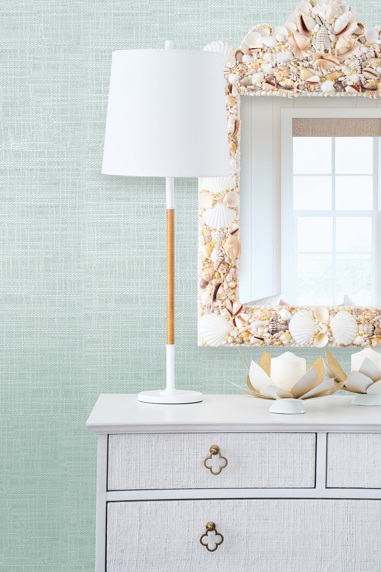 Amelia Rattan Lamp - White in 33 / Metal - Chelsea House