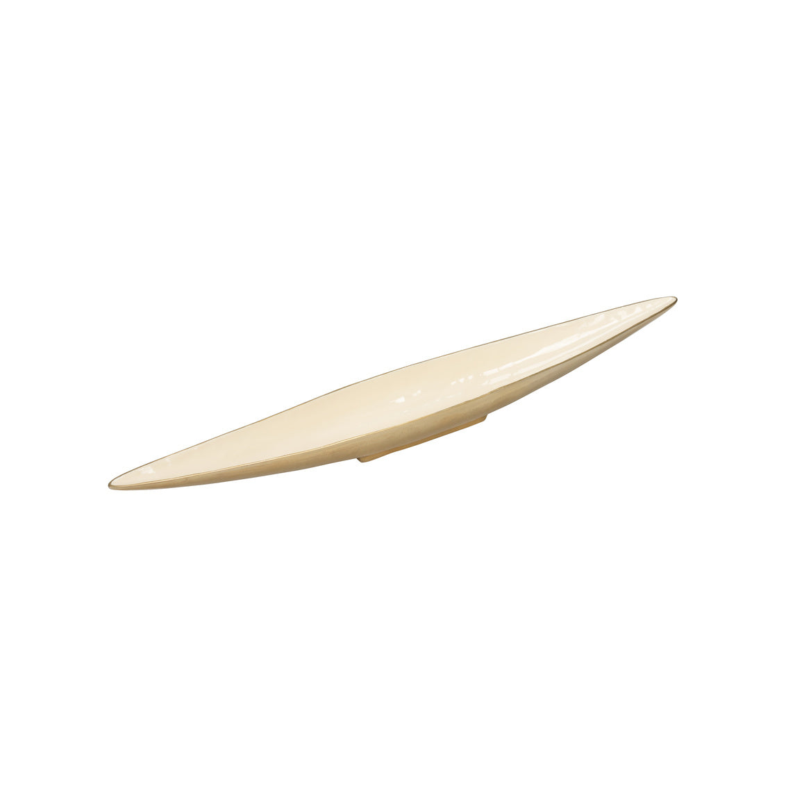 Elongated Cream Enameled Bowl