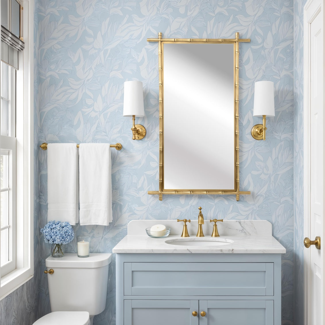 Bamboo Mirror - Brass