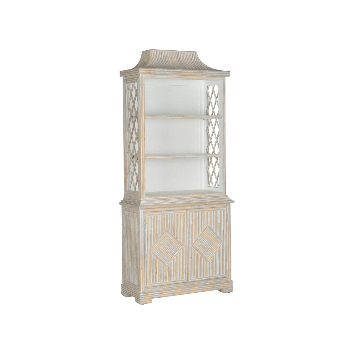 Lyford Cay Bookcase in Whitewashed / Wood - Chelsea House