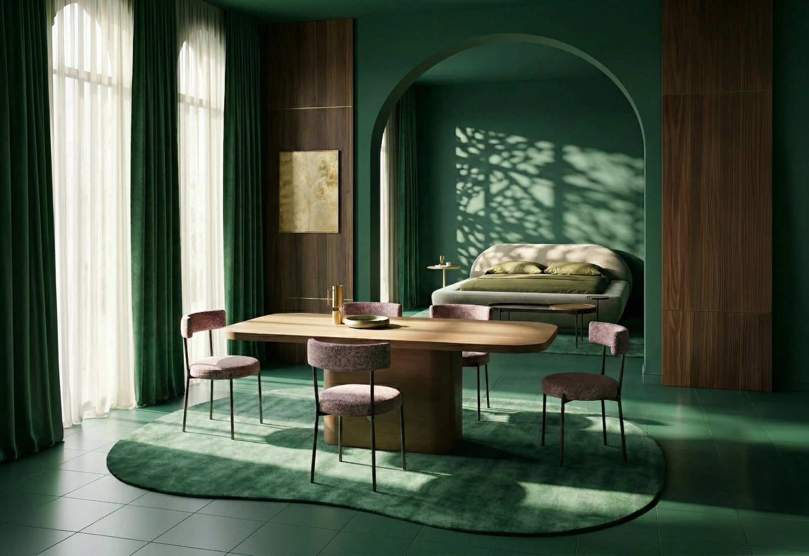 Atom Dining Table - Chocolate Nougat