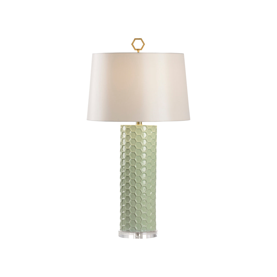 April Honeycomb Lamp - Pistachio in 33 / Ceramic/Porcelain - Chelsea House