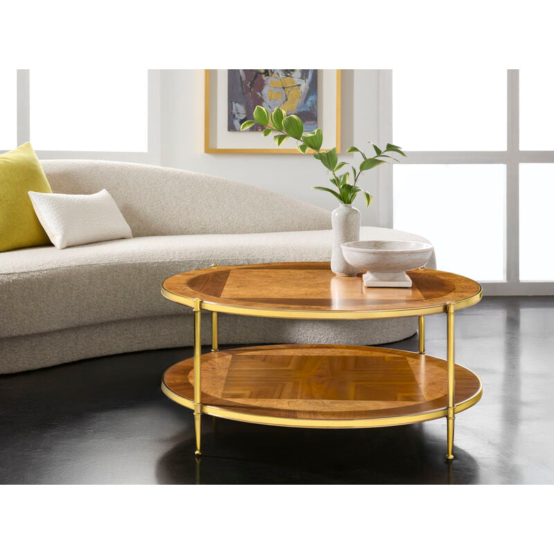 Oak Burl & Walnut Round Cocktail