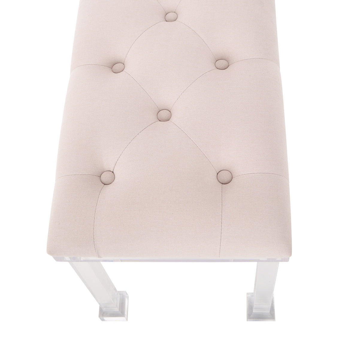 Long Acrylic Bench in Clear/Natural / Acrylic - Chelsea House