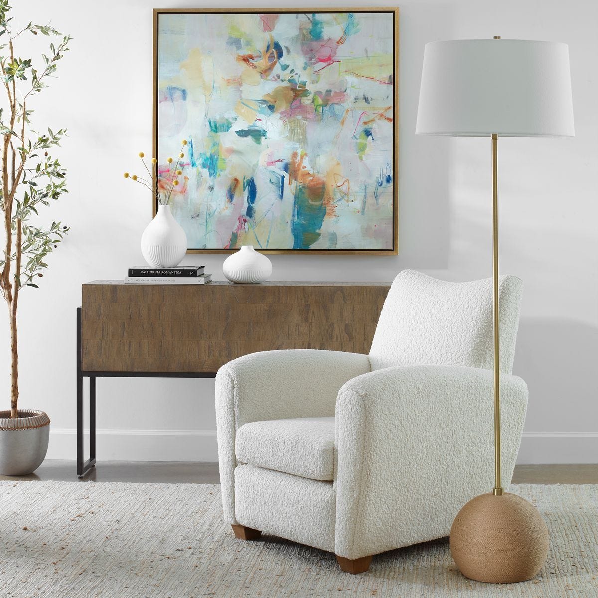 Captiva Floor Lamp, Brass – Lamps by Uttermost | Sutter & Vale