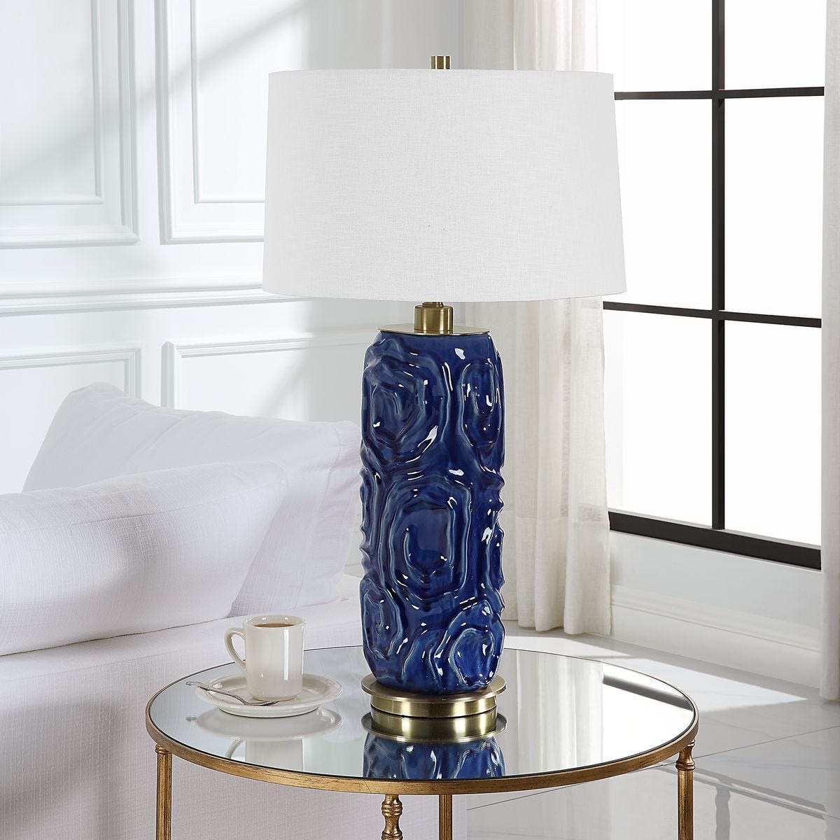Zade Table Lamp, Blue – Lamps by Uttermost | Sutter & Vale