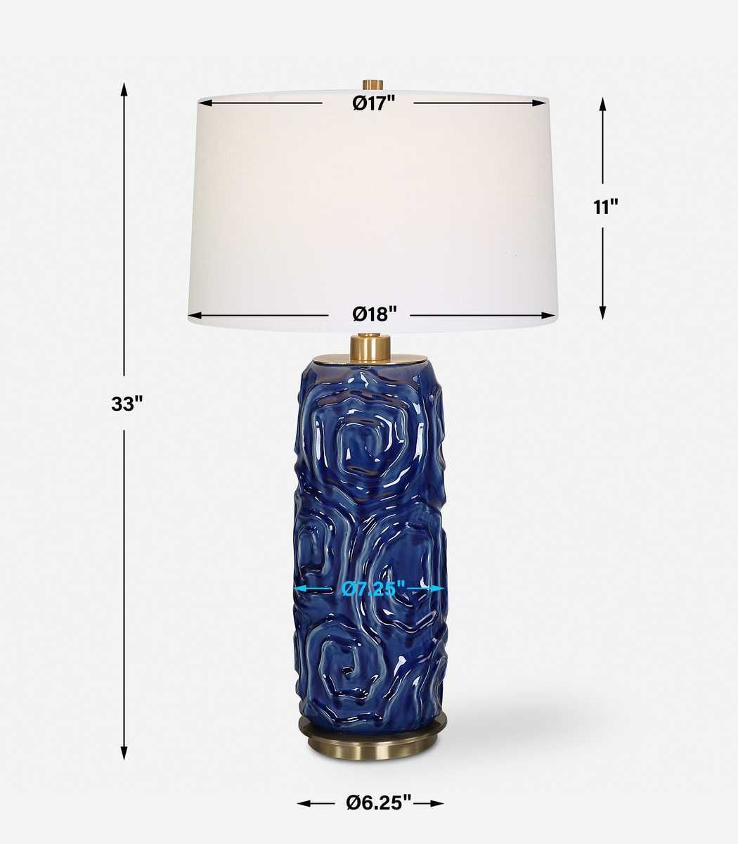 Zade Table Lamp, Blue – Lamps by Uttermost | Sutter & Vale