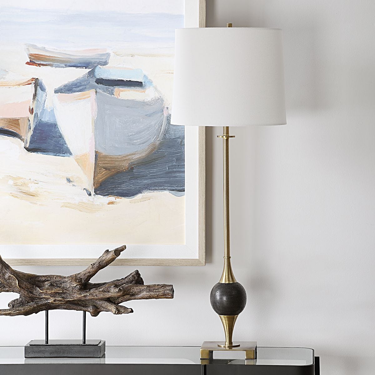Dempsey Buffet Lamp, Brass
