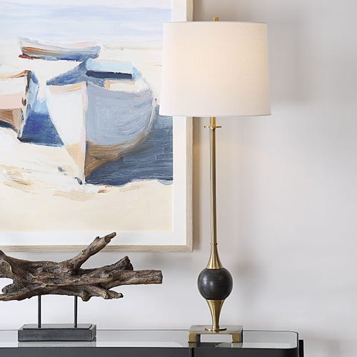 Dempsey Buffet Lamp, Brass