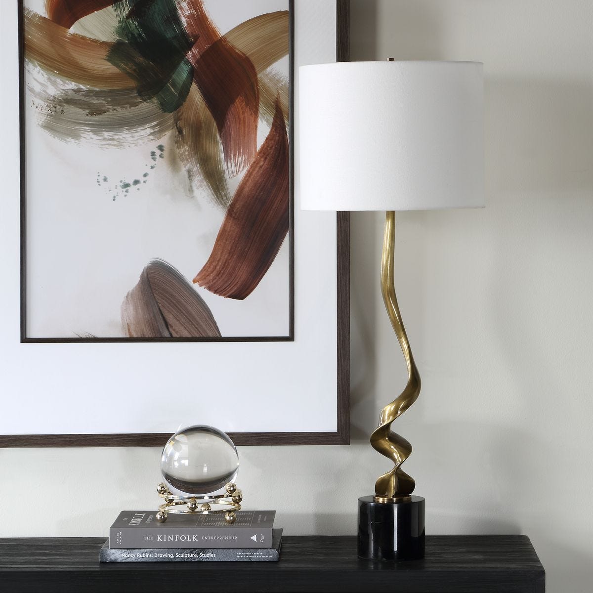 Spiraling Cordless Buffet Lamp