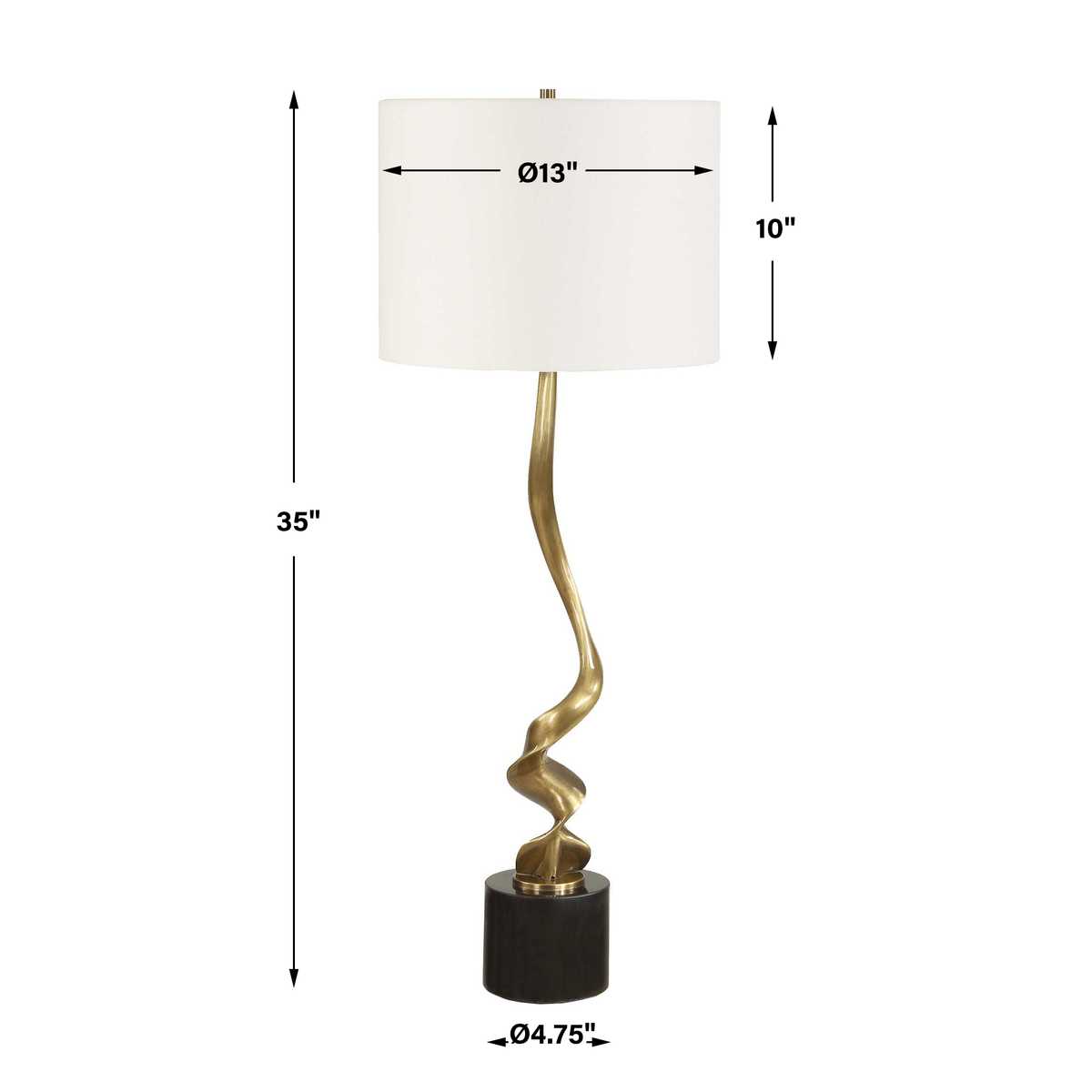 Spiraling Cordless Buffet Lamp