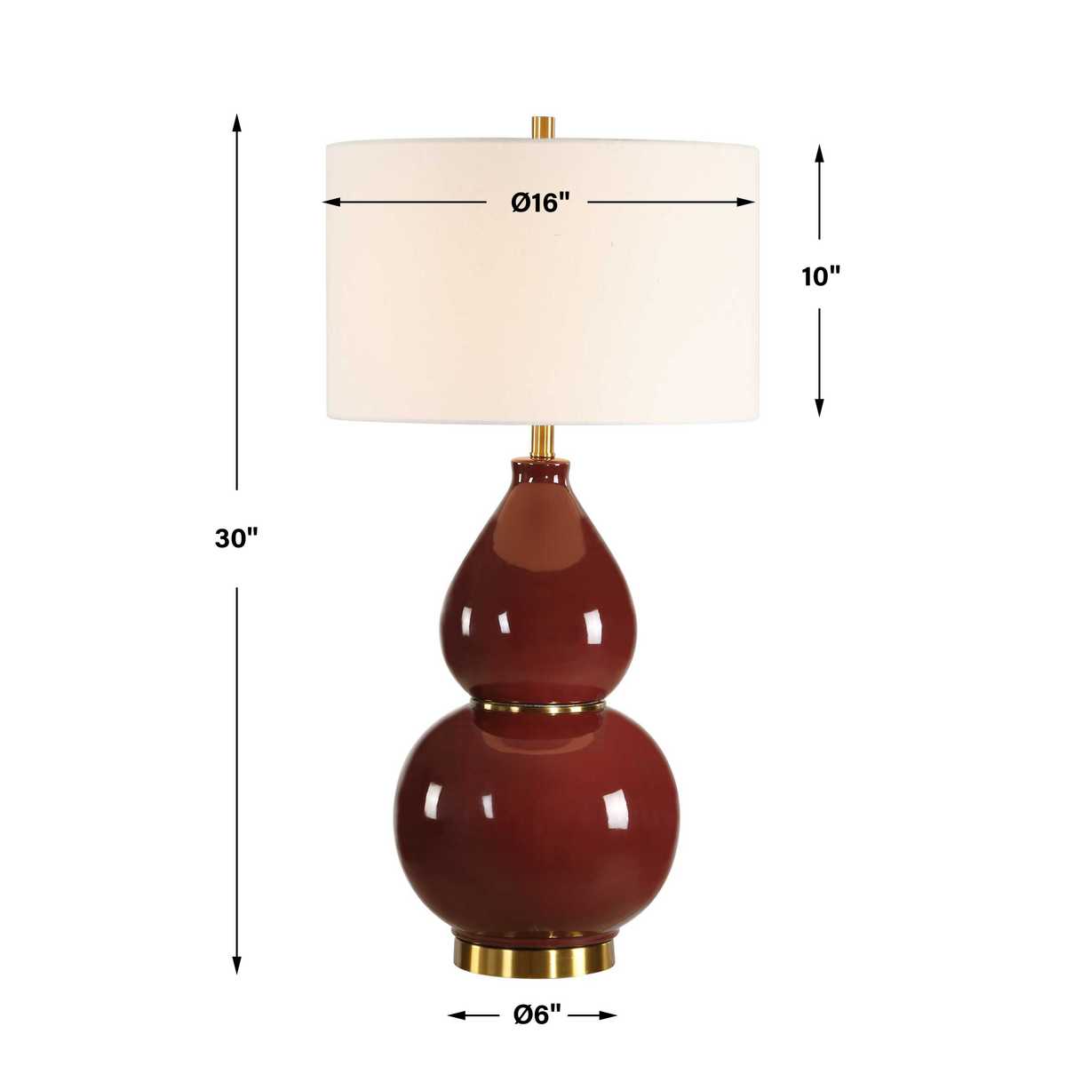 Gourd Table Lamp, Burgundy