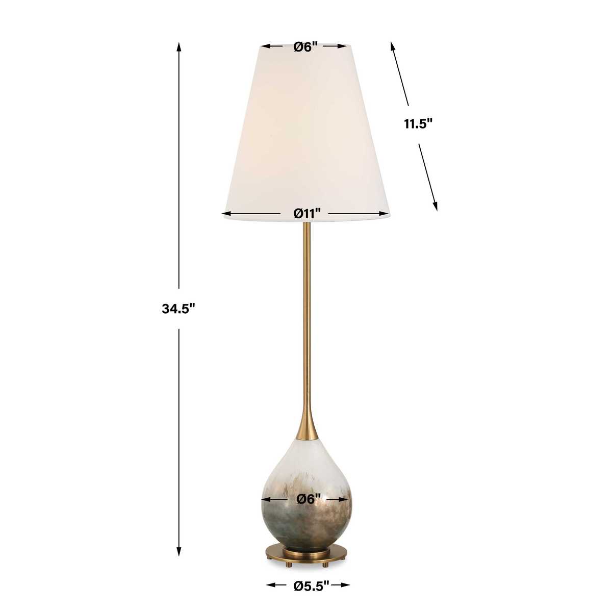 Cardoni Buffet Lamp, Smoke