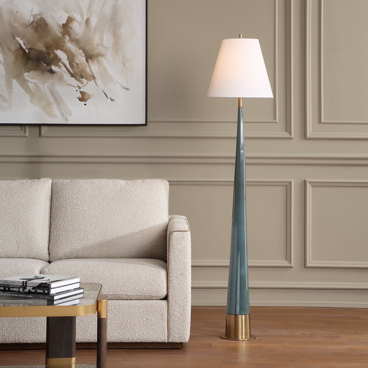 Riccardi Floor Lamp, Blue – Lamps by Uttermost | Sutter & Vale