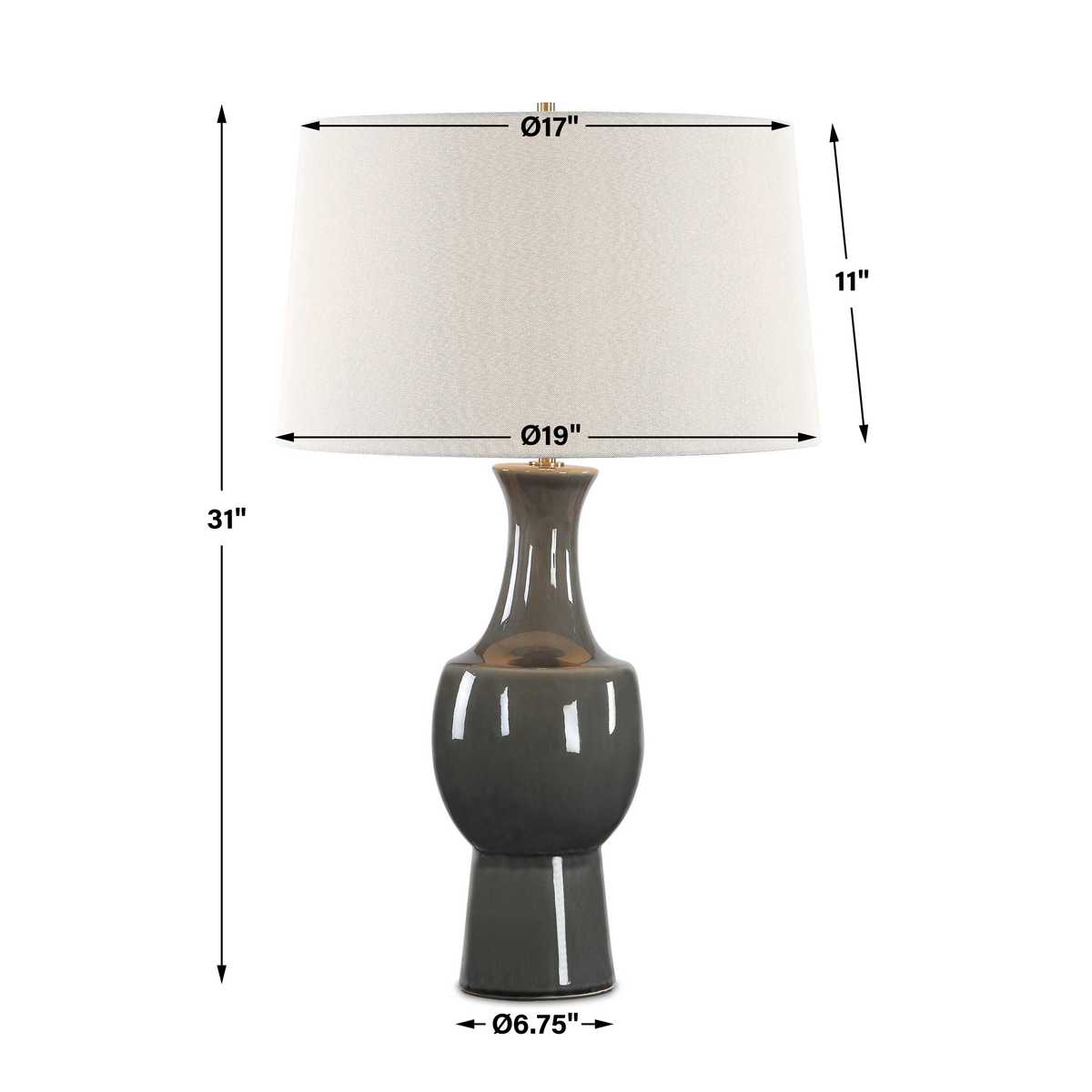 Tennille Table Lamp, Gray