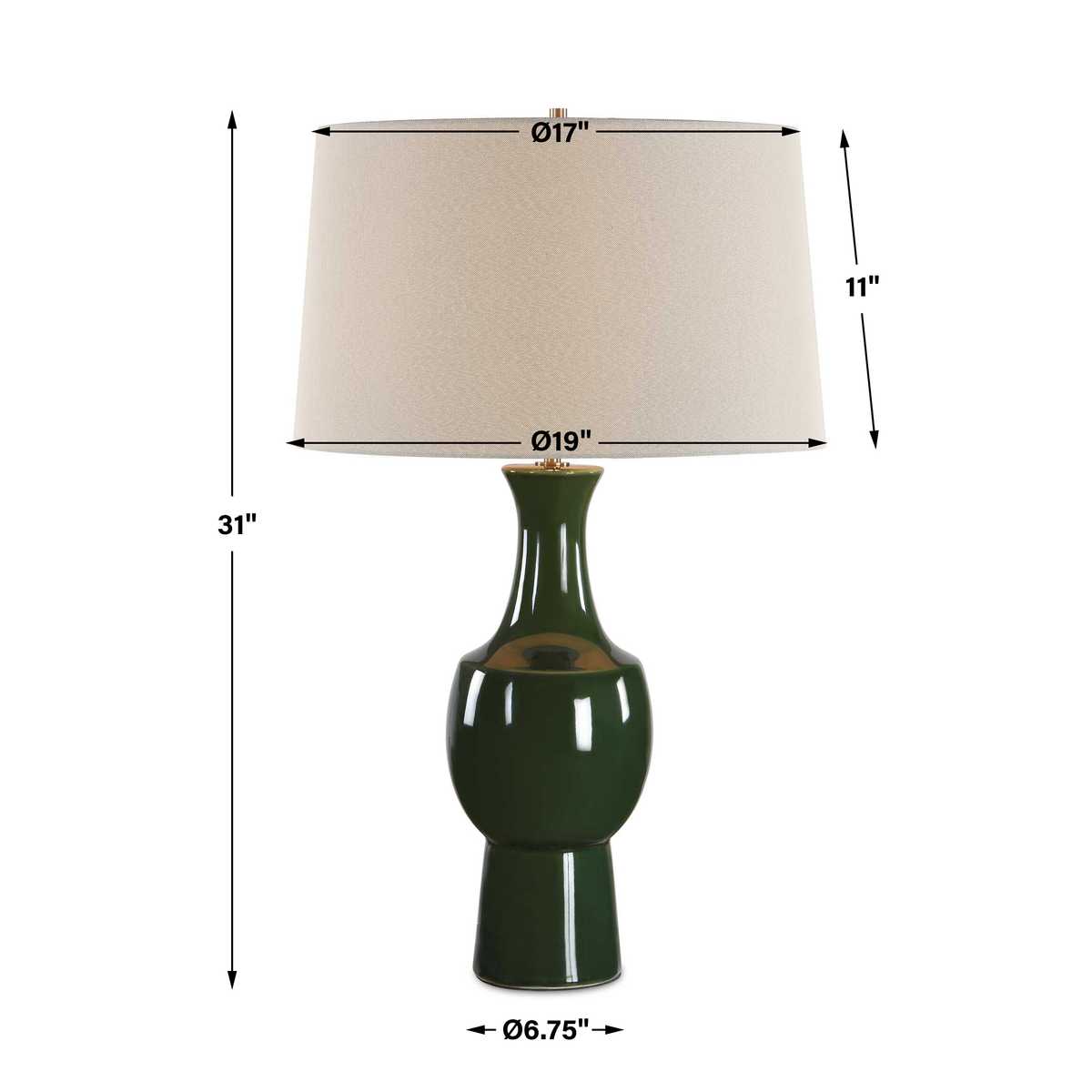 Tennille Table Lamp, Green