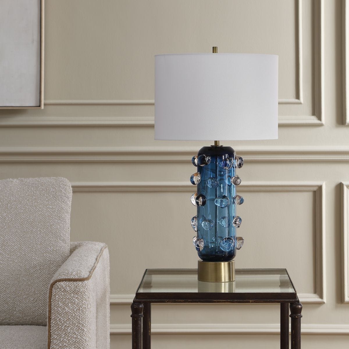 Aura Table Lamp, Blue – Lamps by Uttermost | Sutter & Vale