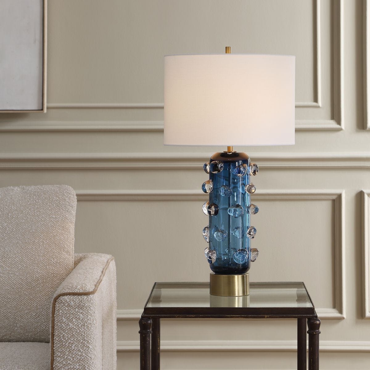 Aura Table Lamp, Blue – Lamps by Uttermost | Sutter & Vale