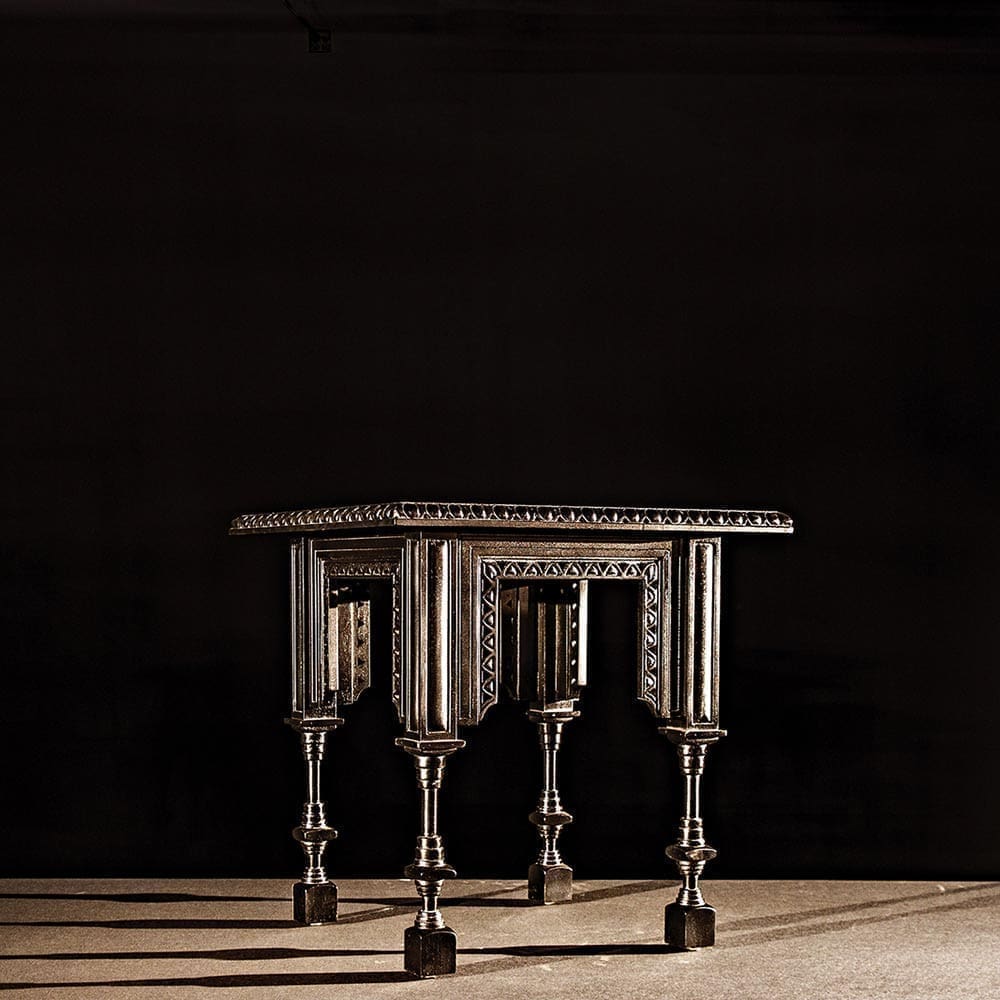 Luxor Side Table, Hand Rubbed Black