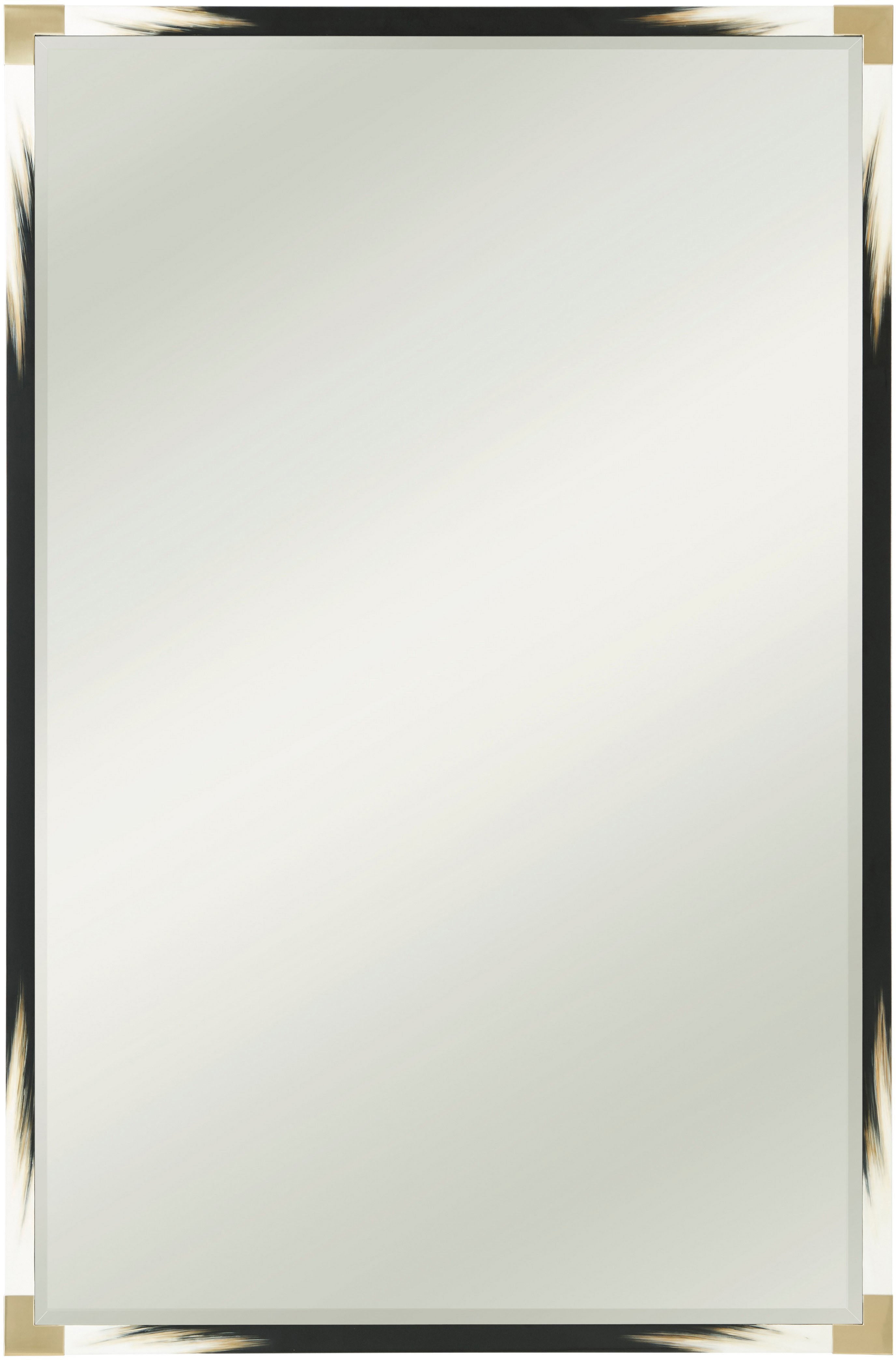 Large Cutting Edge Mirror in Tulip, Brass - Theodore Alexander